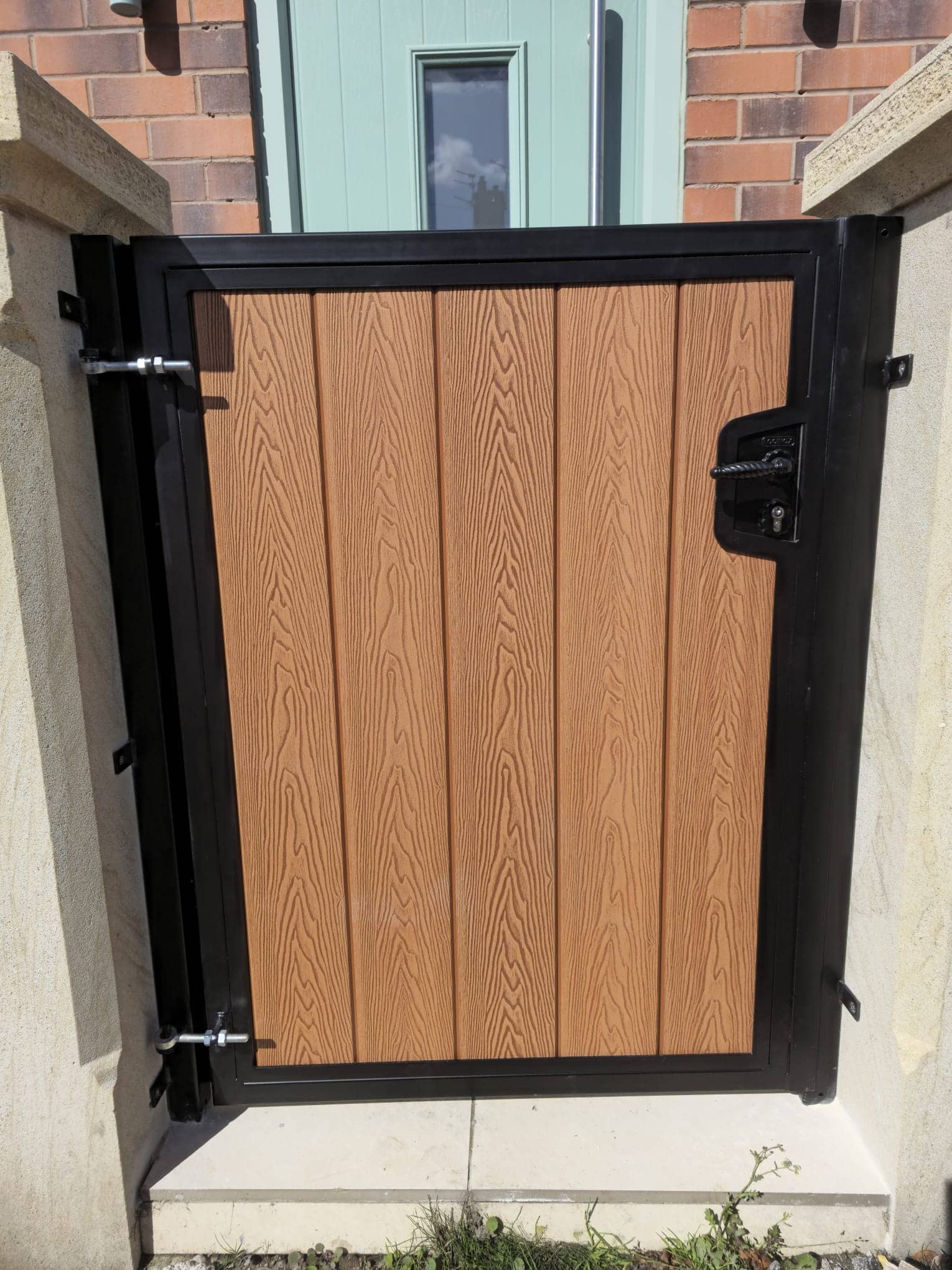 Premium composite garden gate with steel frame